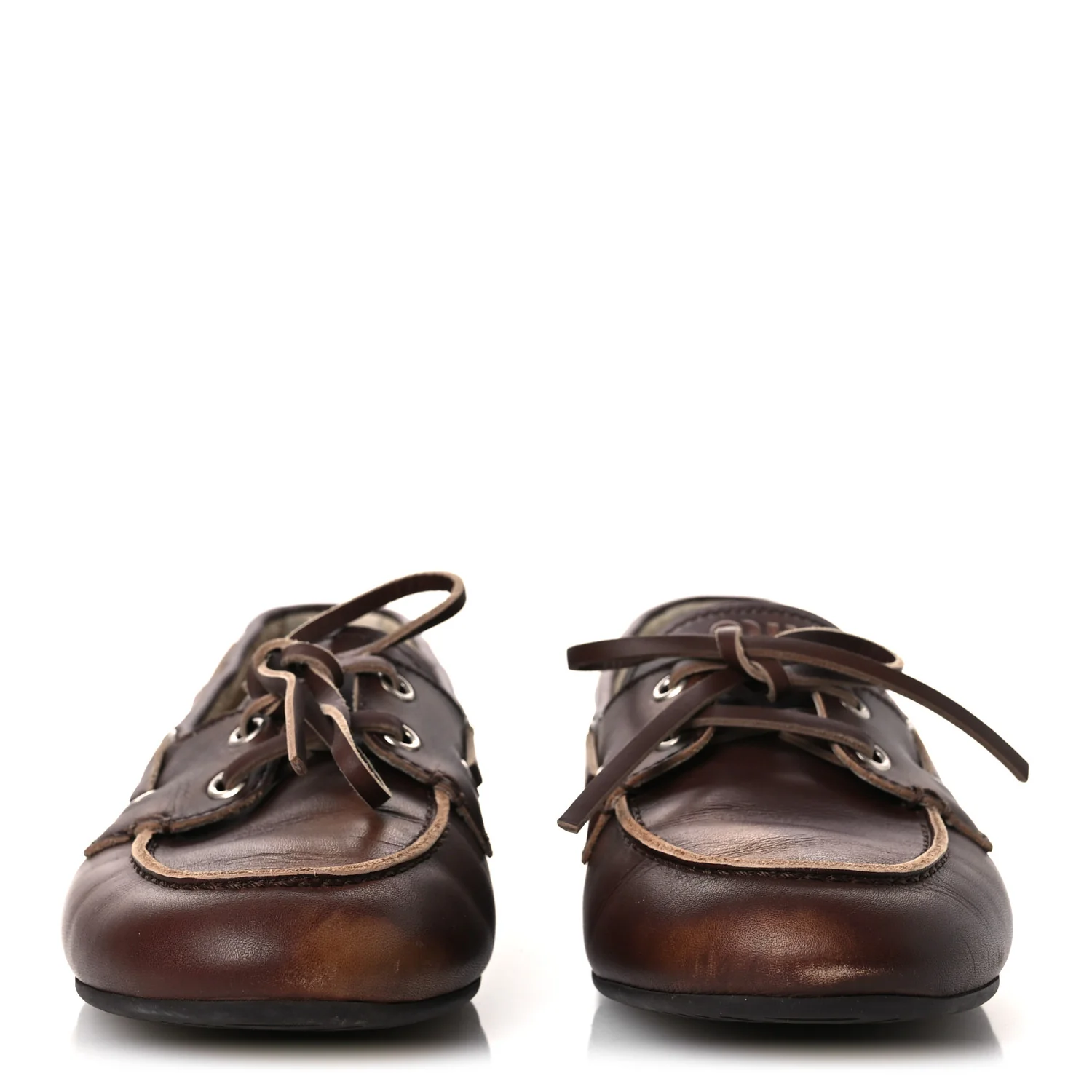 Vitello Deco Boat Loafers 38 Sienna - Top Club