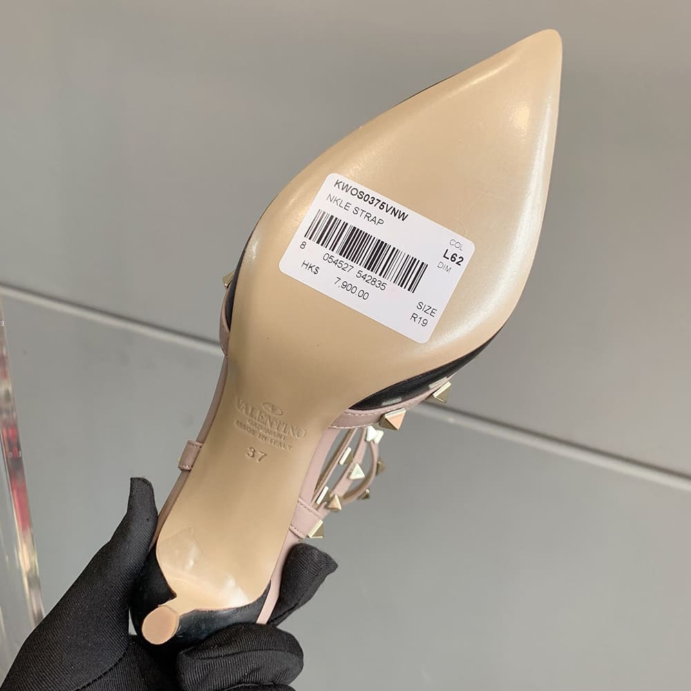 VALENTINO ROCKSTUD Wrap-around ankle strap rivet high heels (heel height 6.5 cm) - Top Club