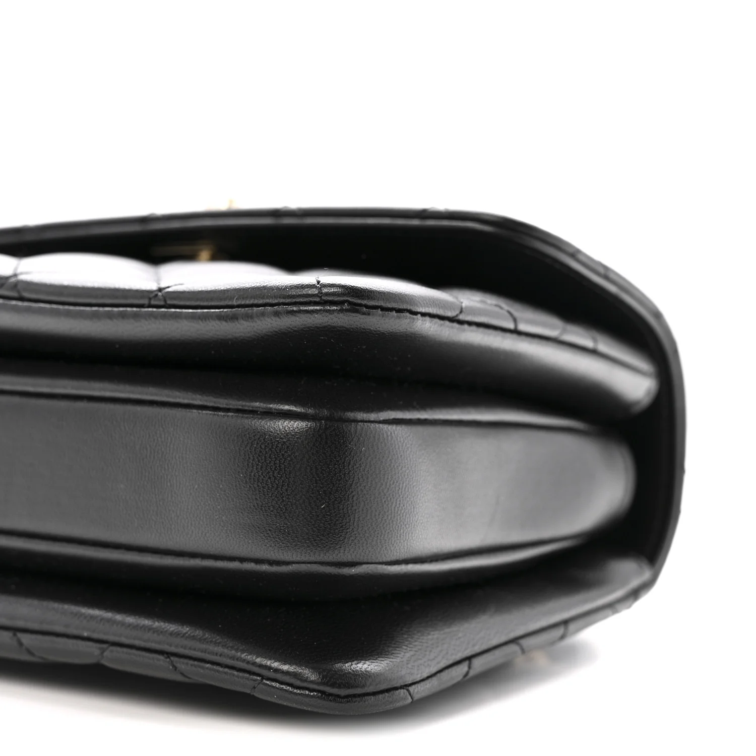 Lambskin Crystal Quilted Mini Trendy CC Dual Handle Flap Bag Black - Top Club