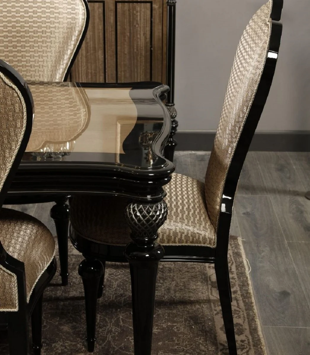 Luxury Baroque Dining Room Set Gold / Black - Handcrafted Baroque Dining Room Furniture