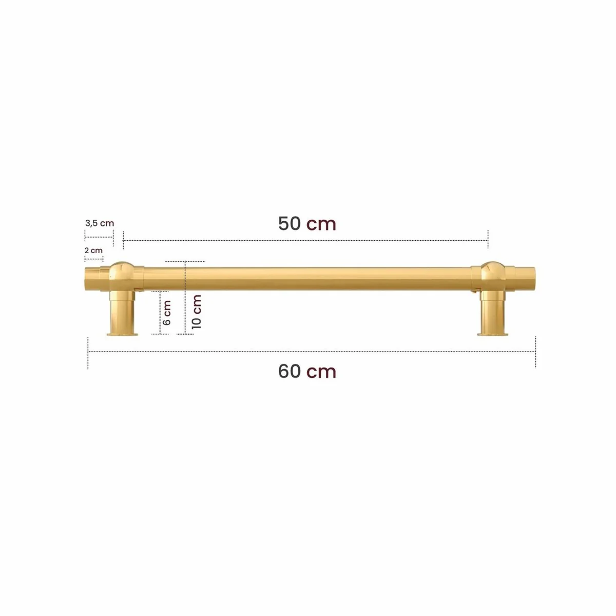 Luxury Bathroom Towel Warmer Gold Shiny 60 cm - Bathroom Accessories