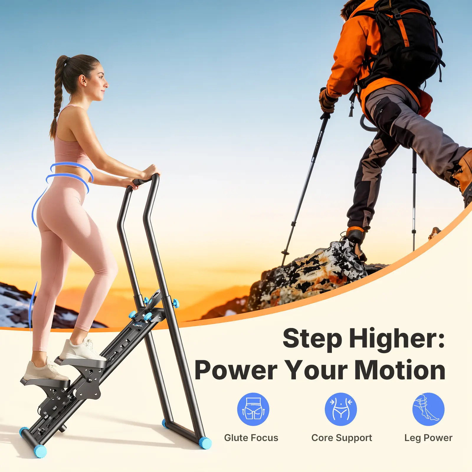 Merach Stair Stepper Vertical Cardio Climber, Full-Body Training with 330LBS Capacity Adjustable Pedals, Ergonomic Handlebar Smooth Quiet Operation, Home Gym Equipment Summervibes