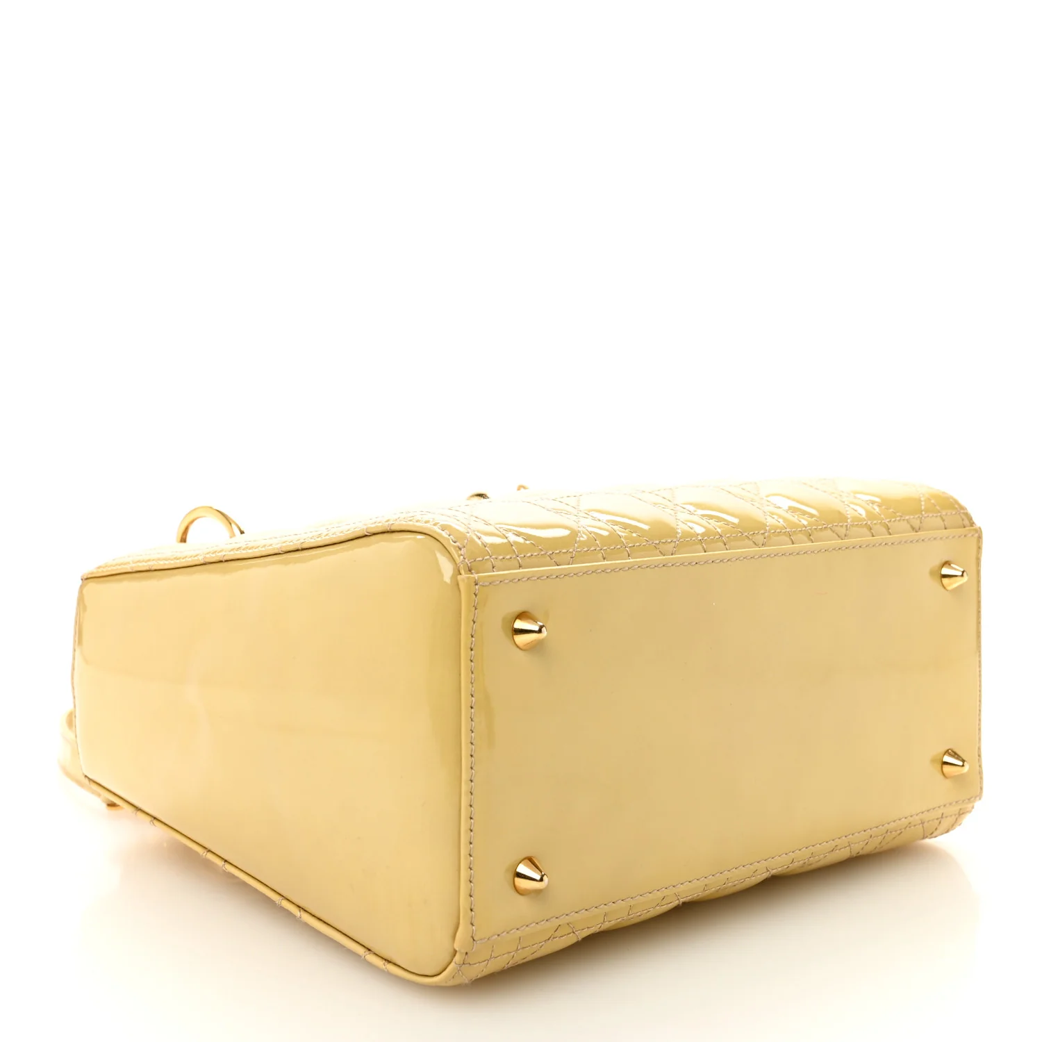 Patent Cannage Medium Lady Dior Beige - Top Club