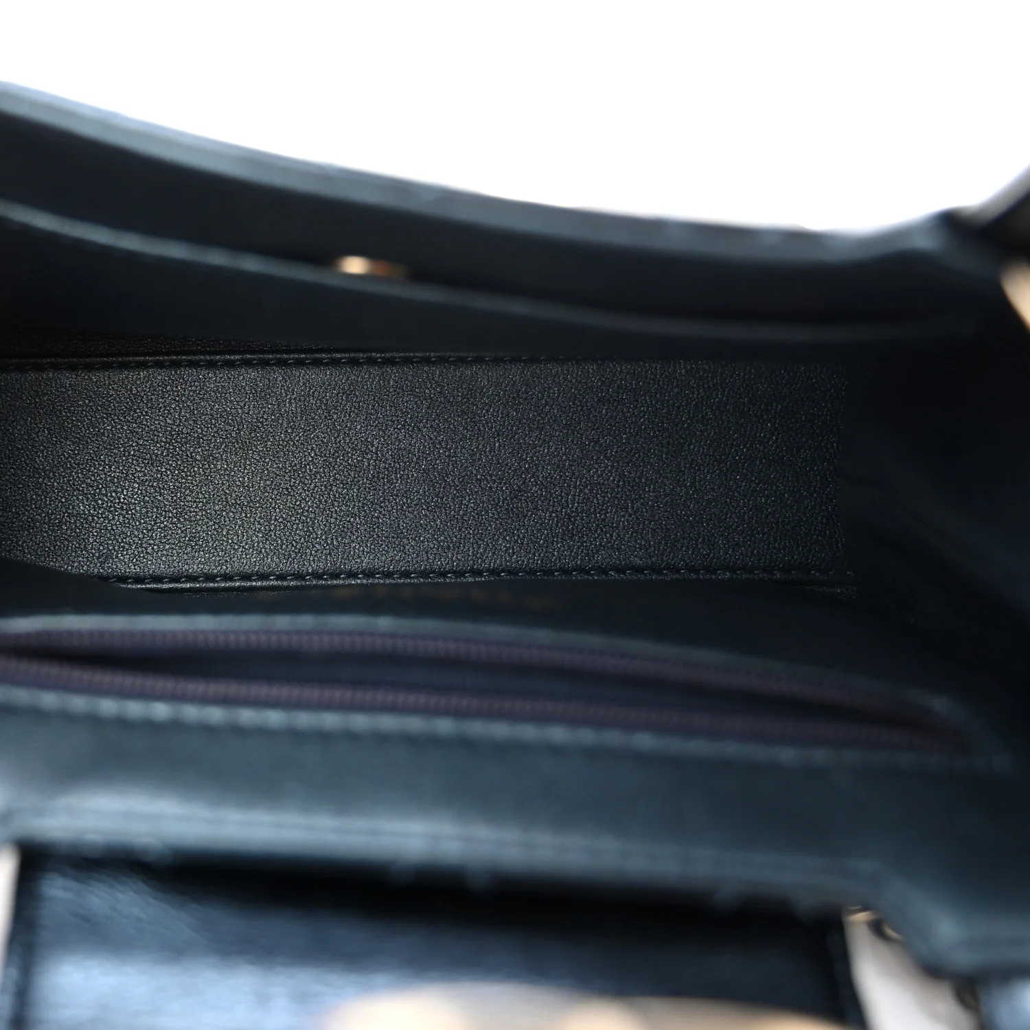 Metallic Aged Calfskin Quilted Nano Kelly Shopper Navy - Top Club