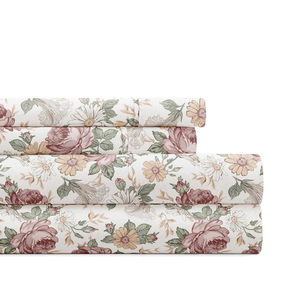 Blooming Floral 4-Piece Pattern Sheet Set (Sale)