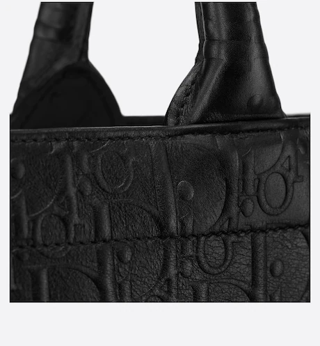 LARGE D BOOK TOTE Black D Oblique Embossed Calfskin (42 x 35 x 18.5 cm) - Top Club