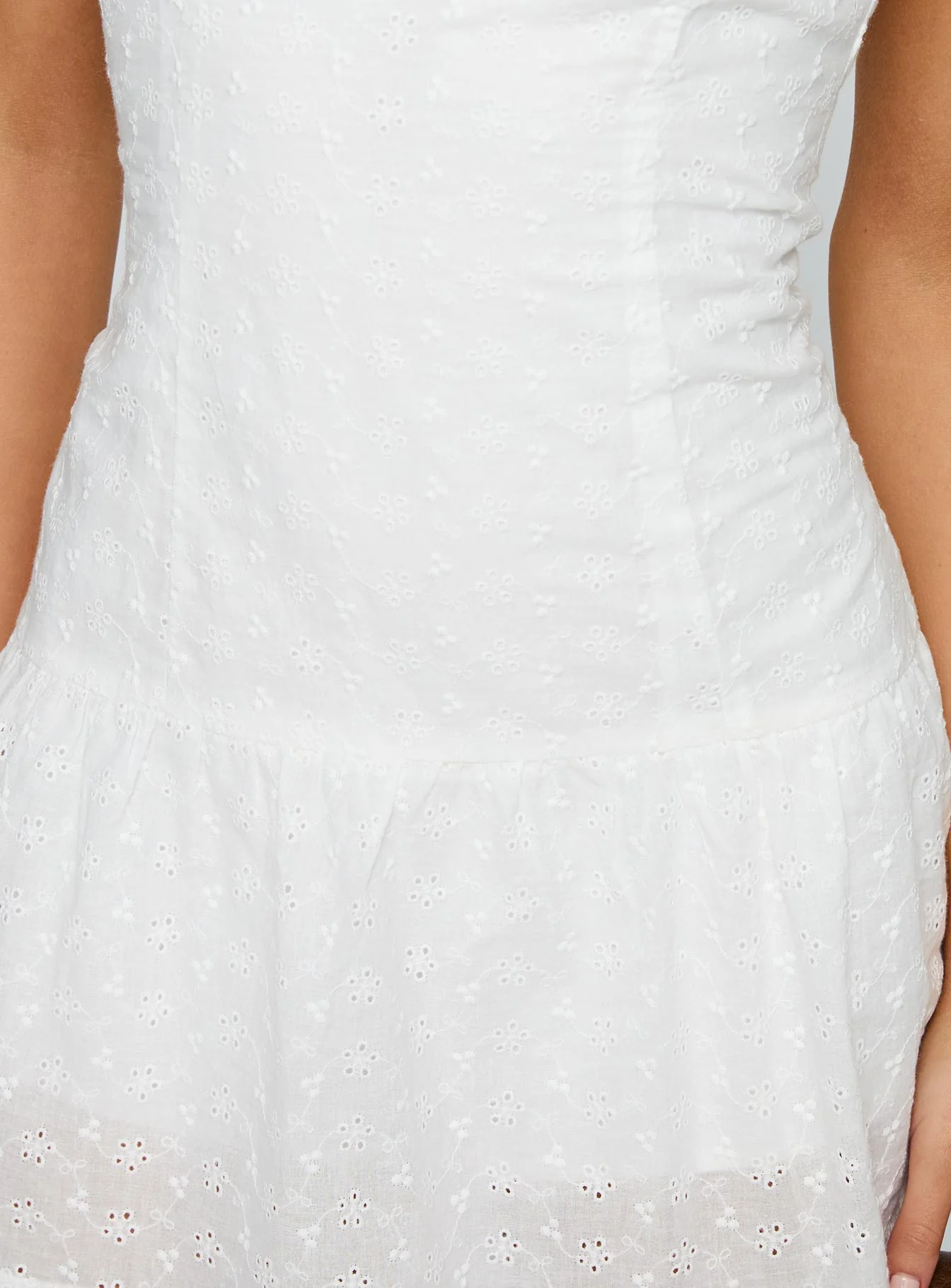 Veyla Frill Playsuit White