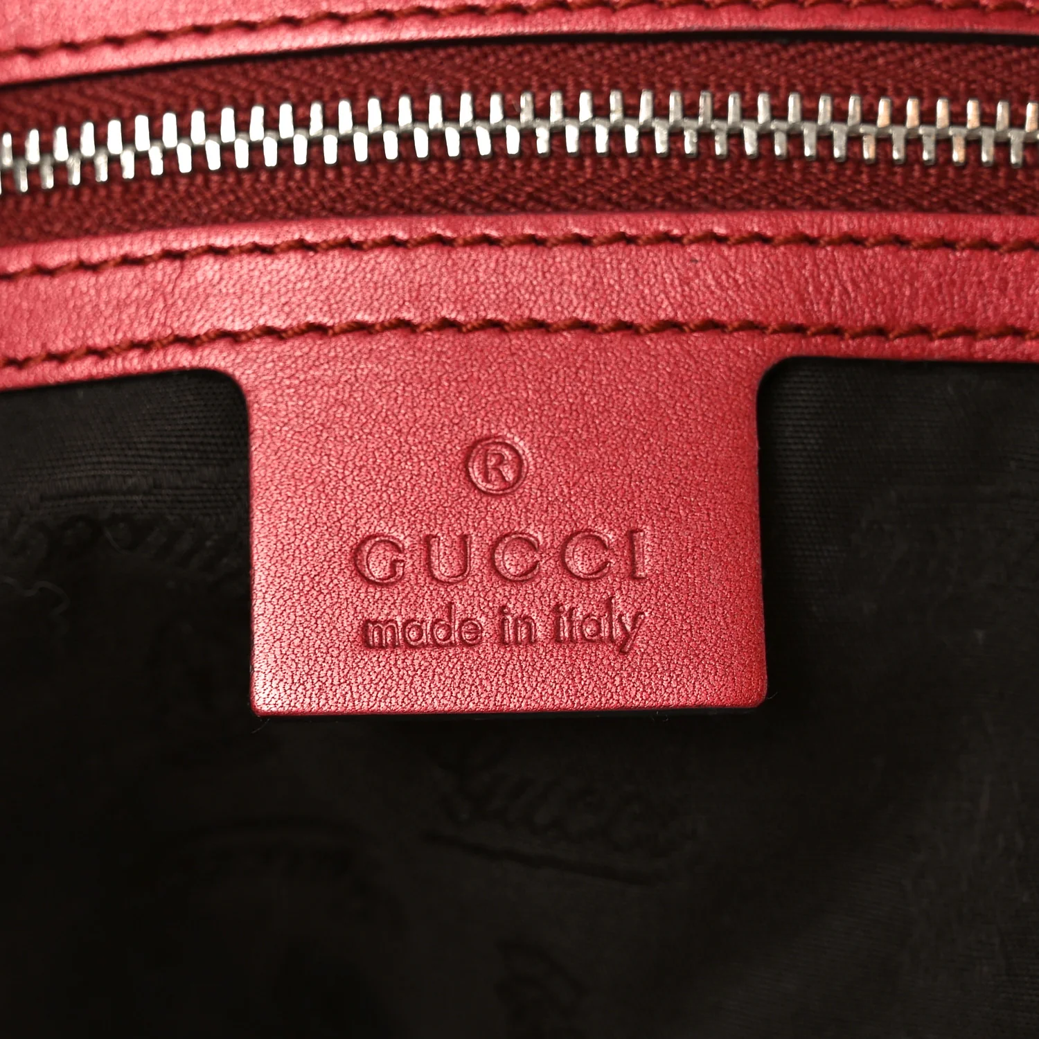 Metallic Guccissima Medium Bamboo Bar Tote Red - Top Club