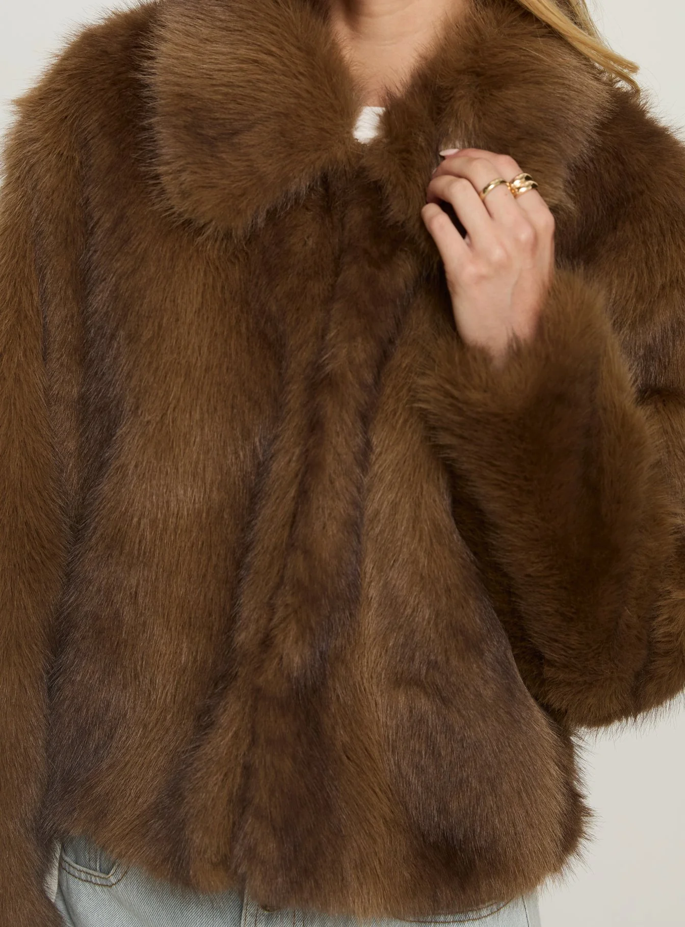Dawnn Faux Fur Jacket Brown