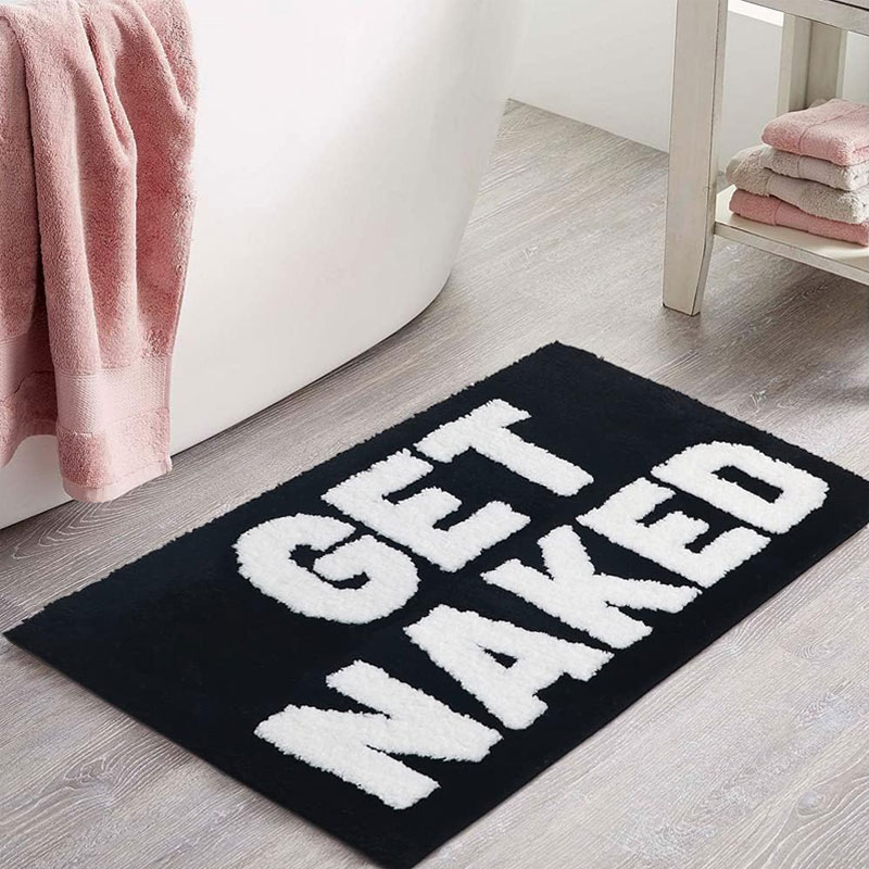 Fluffy Flocking Shaggy Rectangle Water Absorbent Non Slip Mats