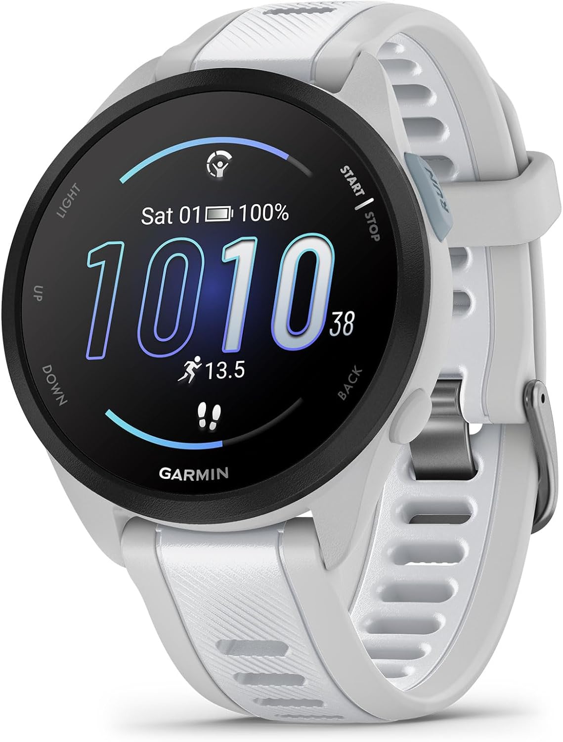 Forerunner 165, Smartwatch per la corsa, 43mm, GPS, Cardio, VO2max, Report mattutino, HRV Status, Piani gratuiti 5K, 10K e 21K, Training Readiness