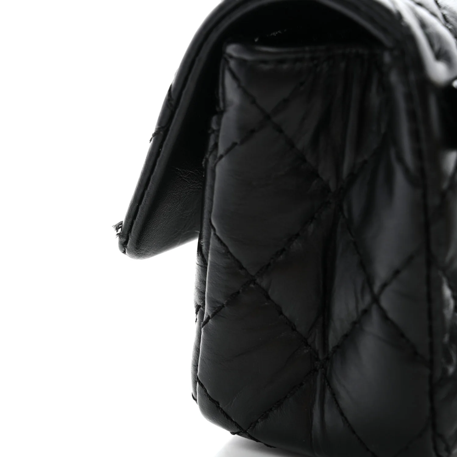 Aged Calfskin Quilted 2.55 Reissue Chain Waist Bag Black - Top Club