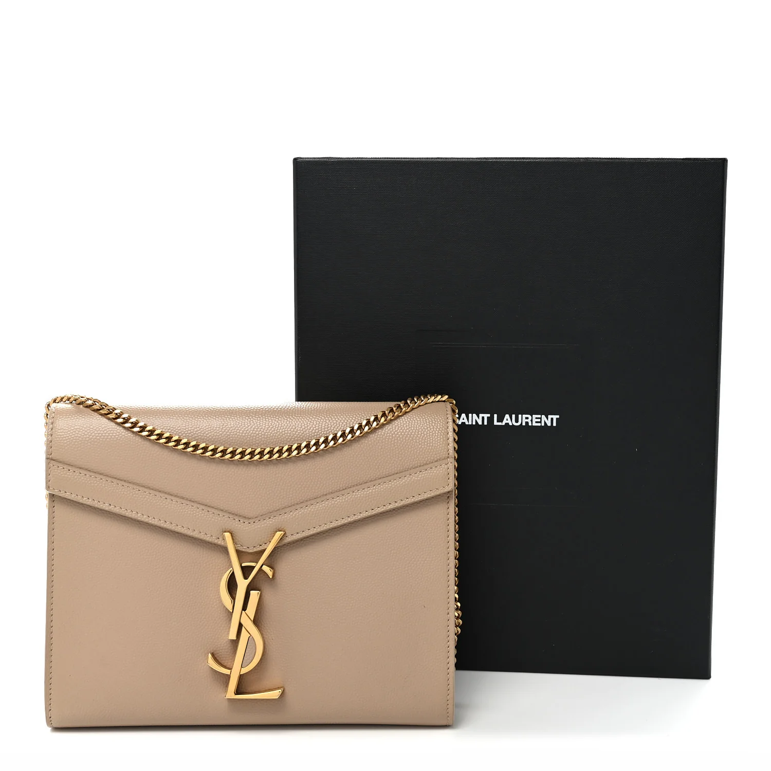 Grain De Poudre Monogram Cassandra Chain Wallet Dark Beige - Top Club