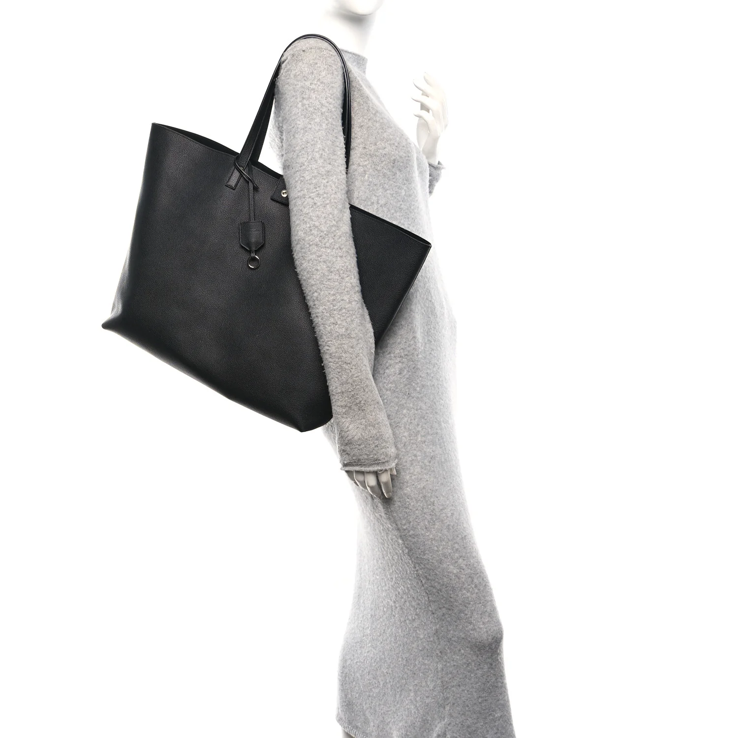 Calfskin Large Shopping Tote Black