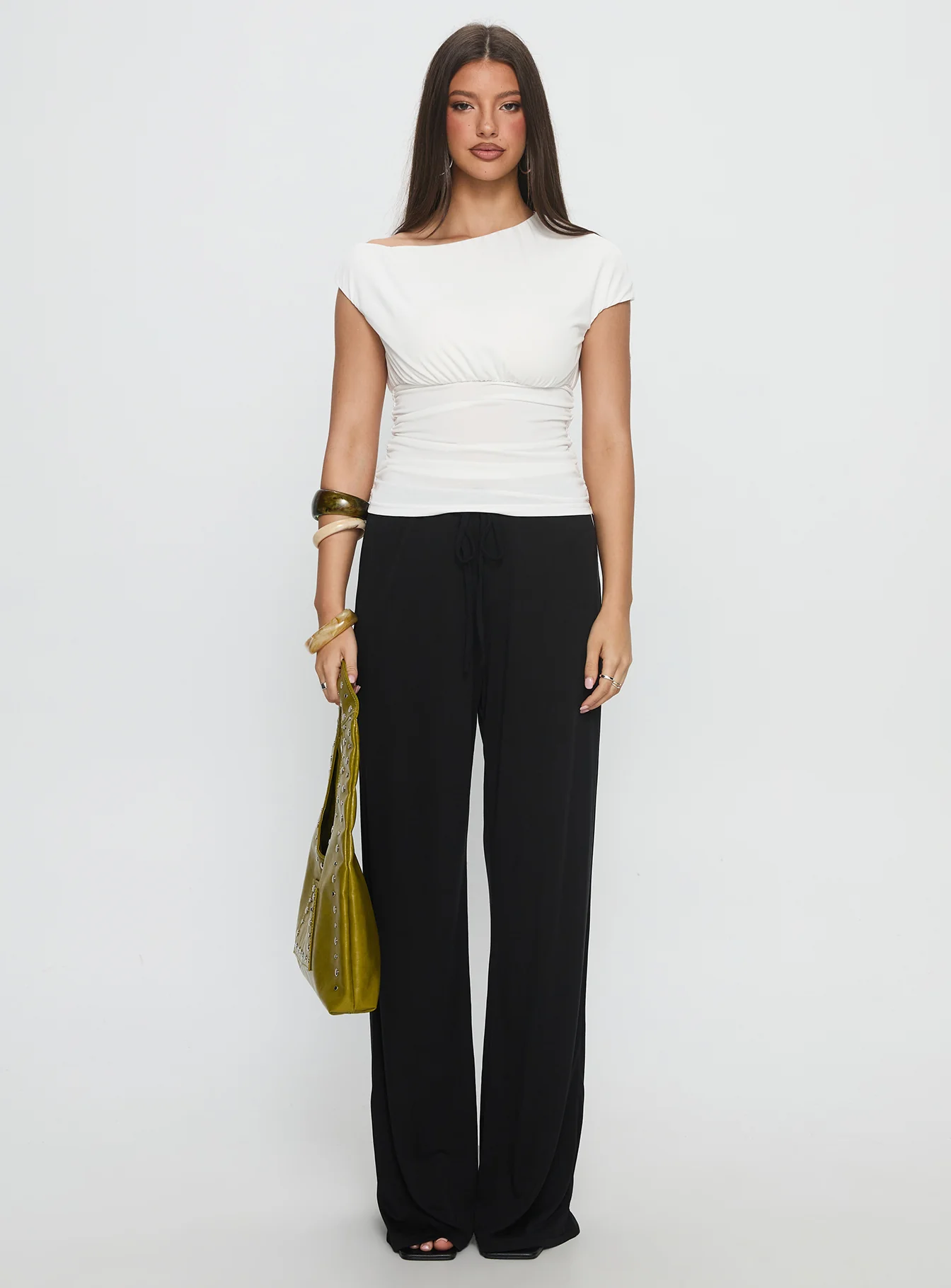 Gavrielle Jersey Wide Leg Pants Black