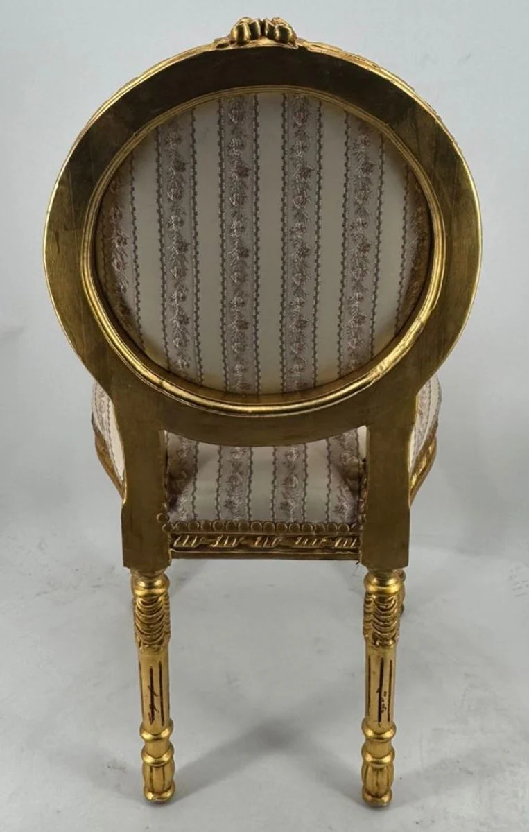 Baroque dining room chair with stripes gold - magnificent baroque style furniture