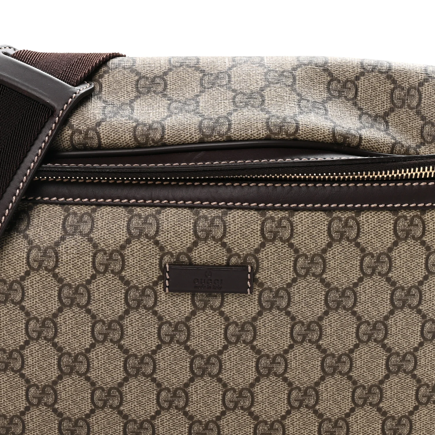 GG Supreme Monogram Belt Bag Dark Brown - Top Club