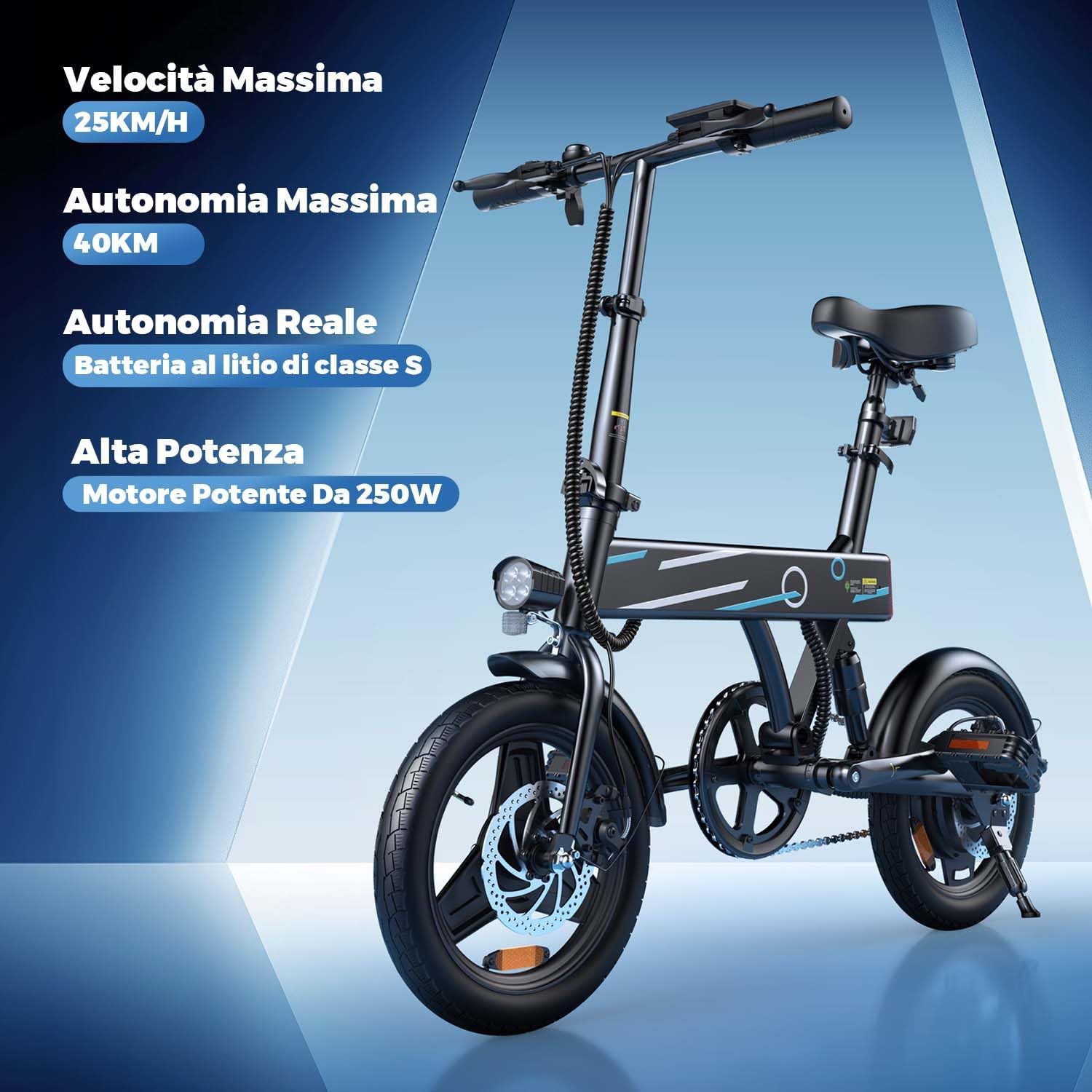 Finbike U1/EB1 Bici Elettrica Pieghevole, 14