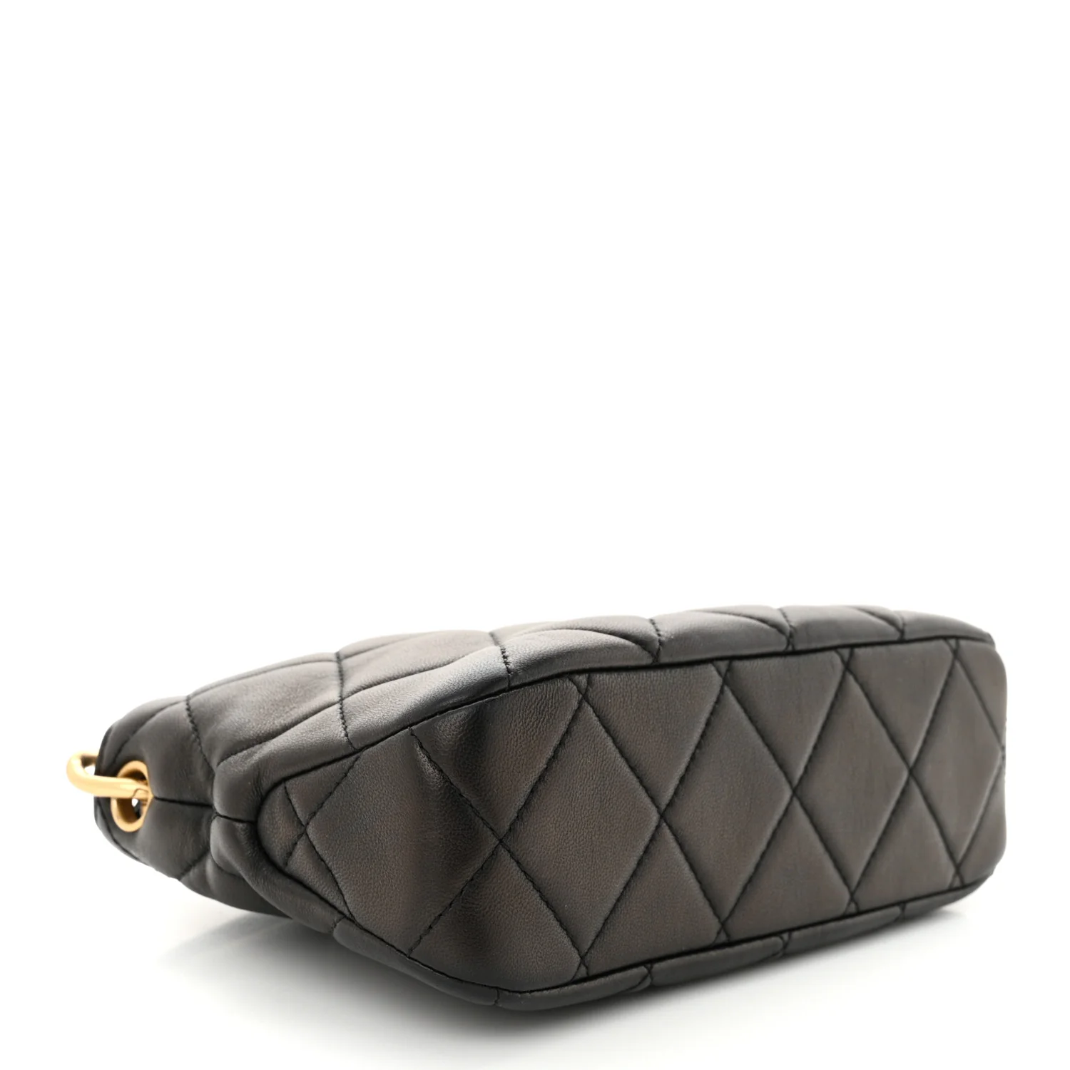 Lambskin Quilted Small CC Chain Hobo Black - Top Club