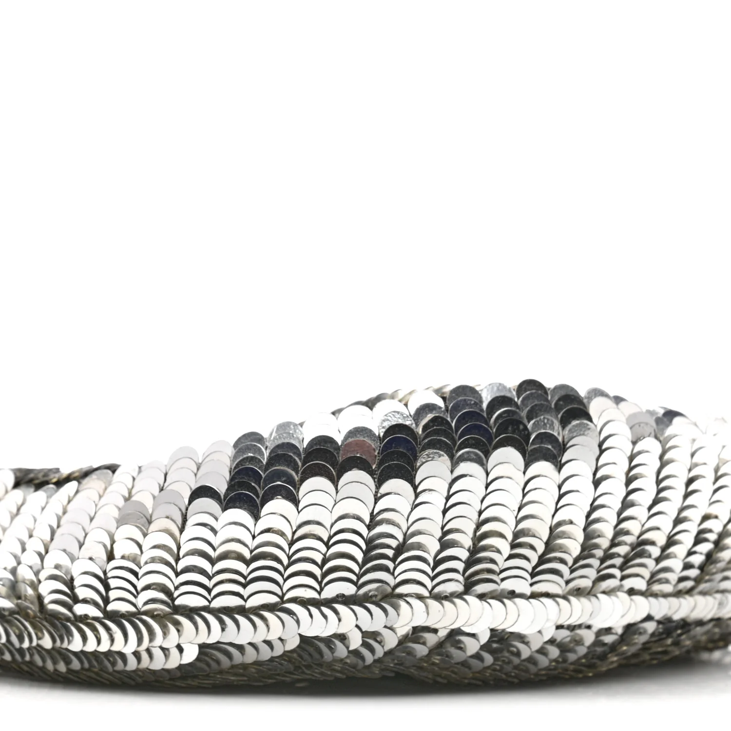 Sequin Paillettes Mini Half Moon Baguette Silver - Top Club