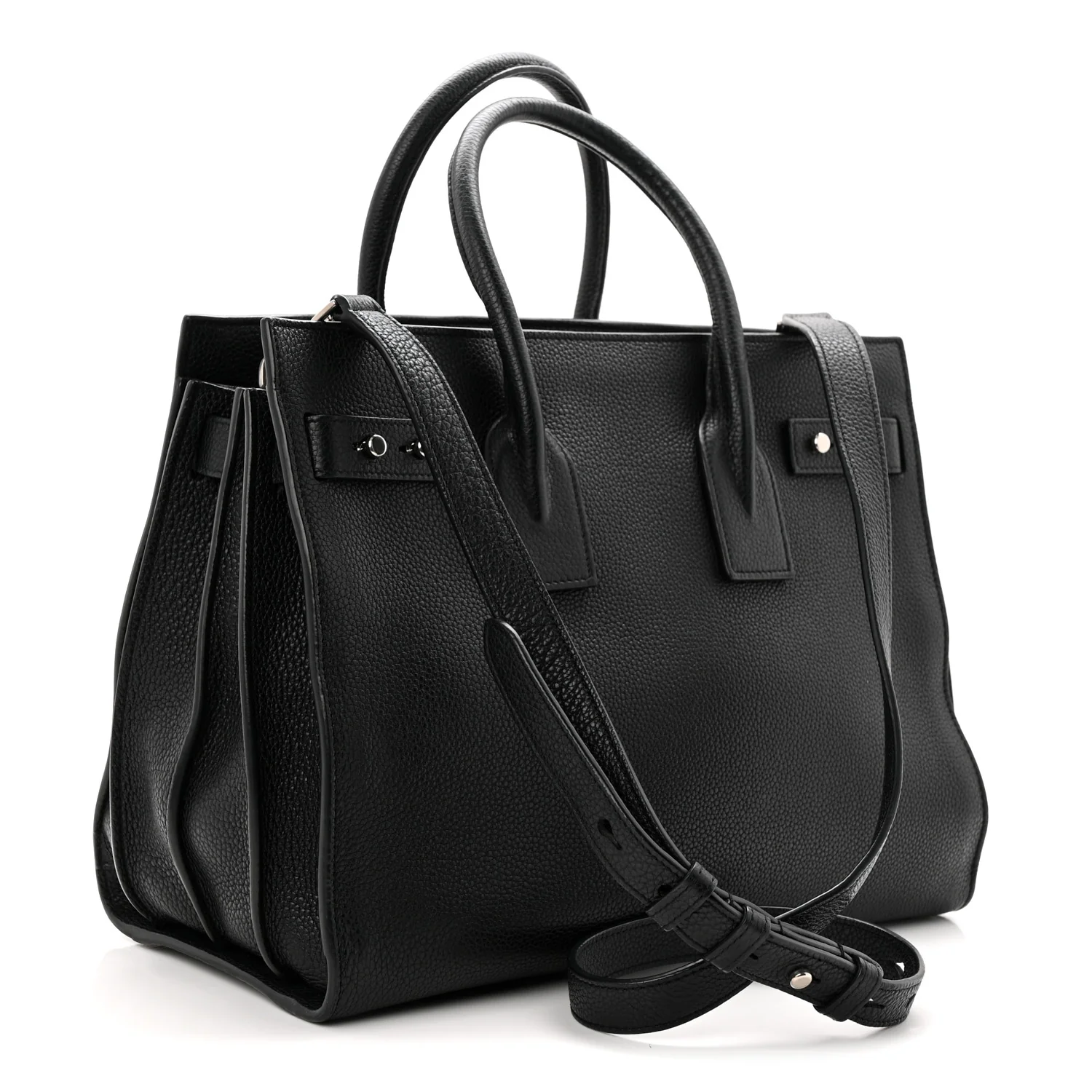 Grained Calfskin Small Supple Sac De Jour Black - Top Club