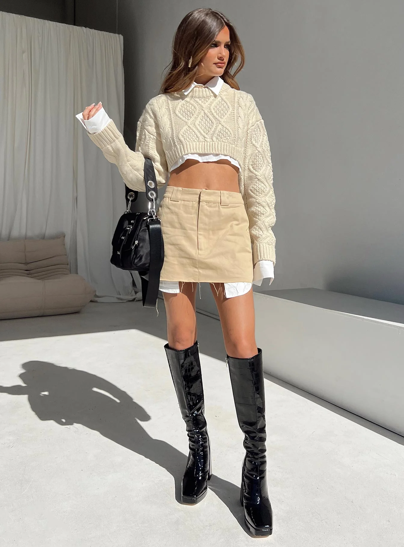 Sonny Cropped Sweater Cream