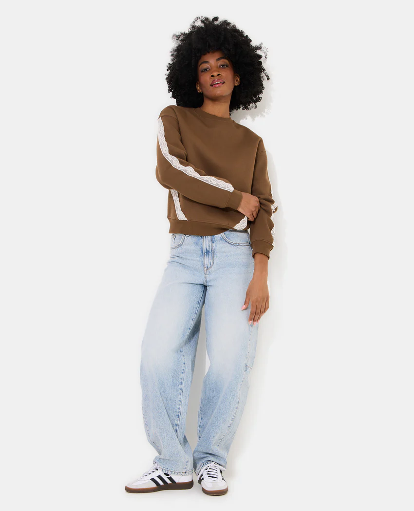 Pimkie Sweat col rond avec dentelle