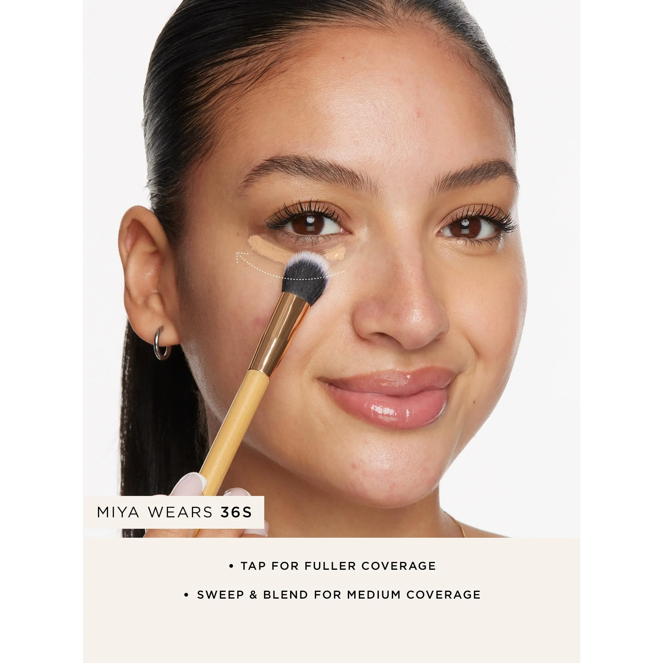 tarte concealer paw brush - angled for seamless application
