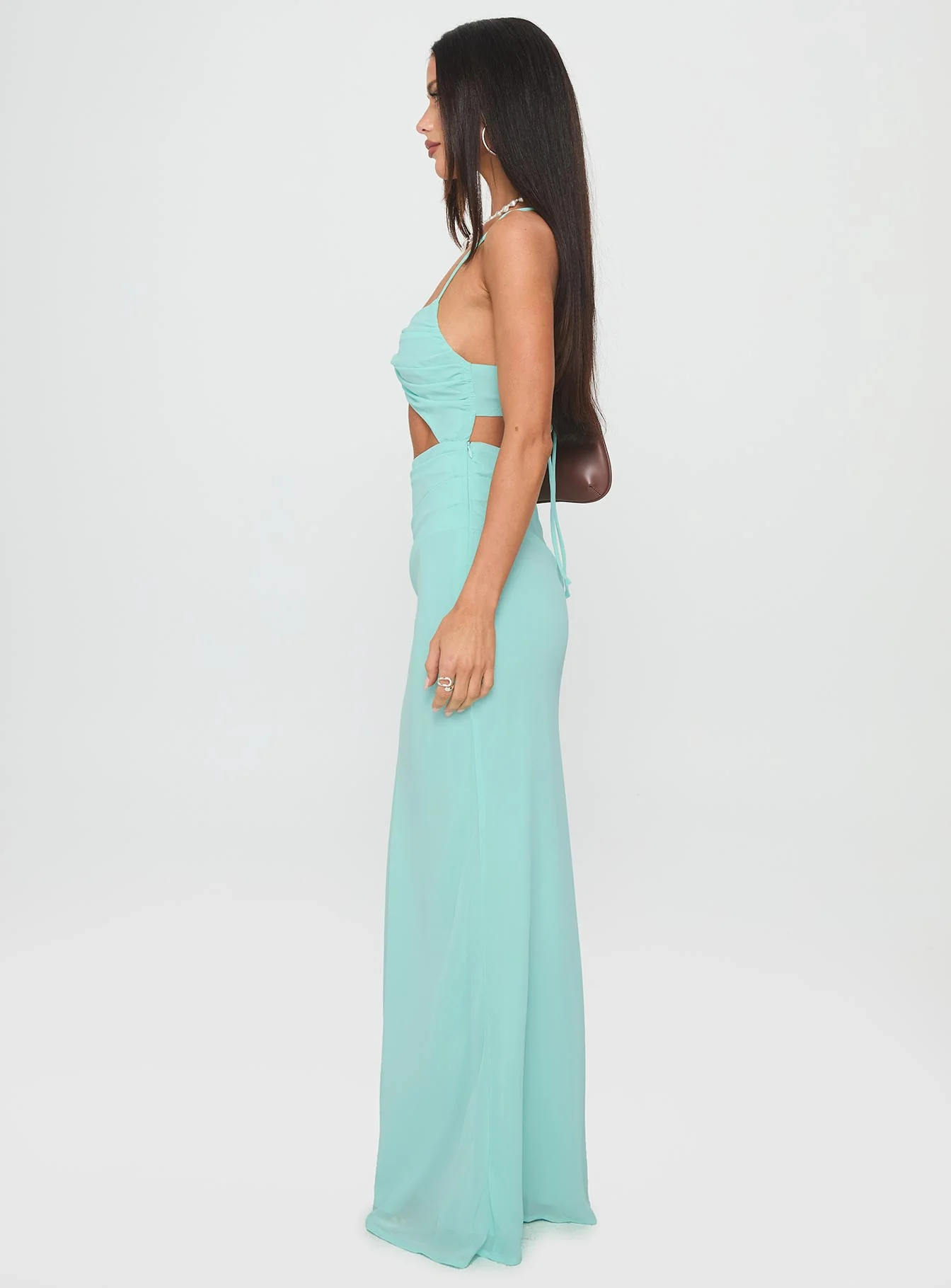 No Control Keyhole Maxi Dress Aqua