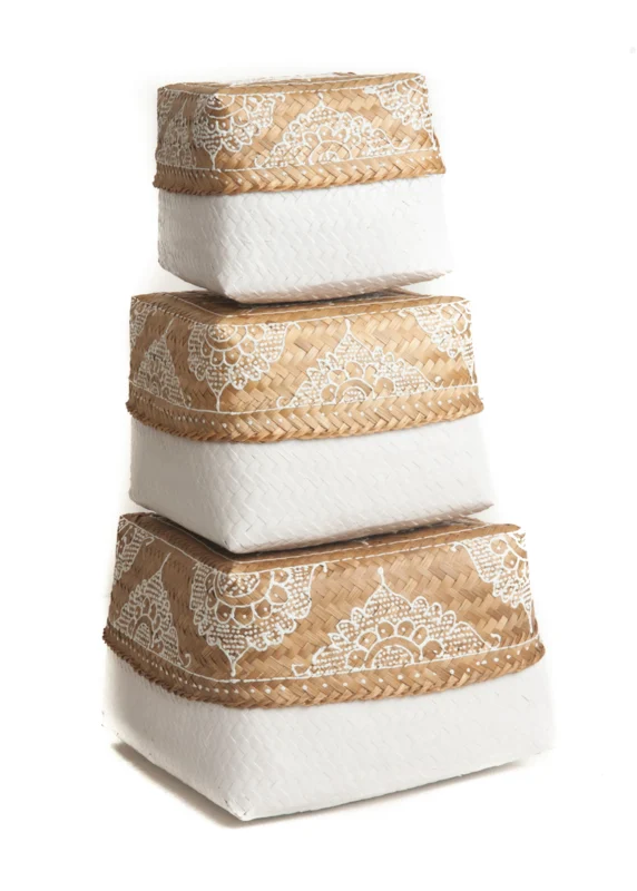 Set offer dozen / manden wit/naturel/wit