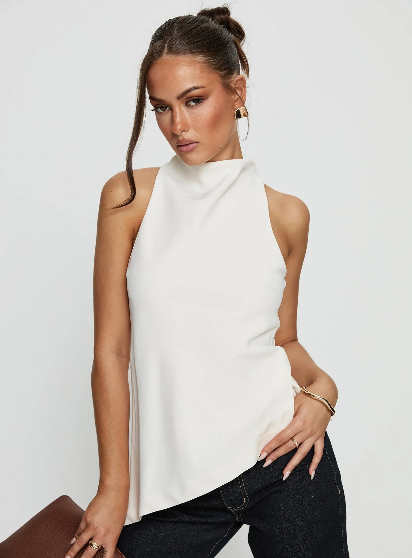 Days Get Dark Asymmetrical Top Cream
