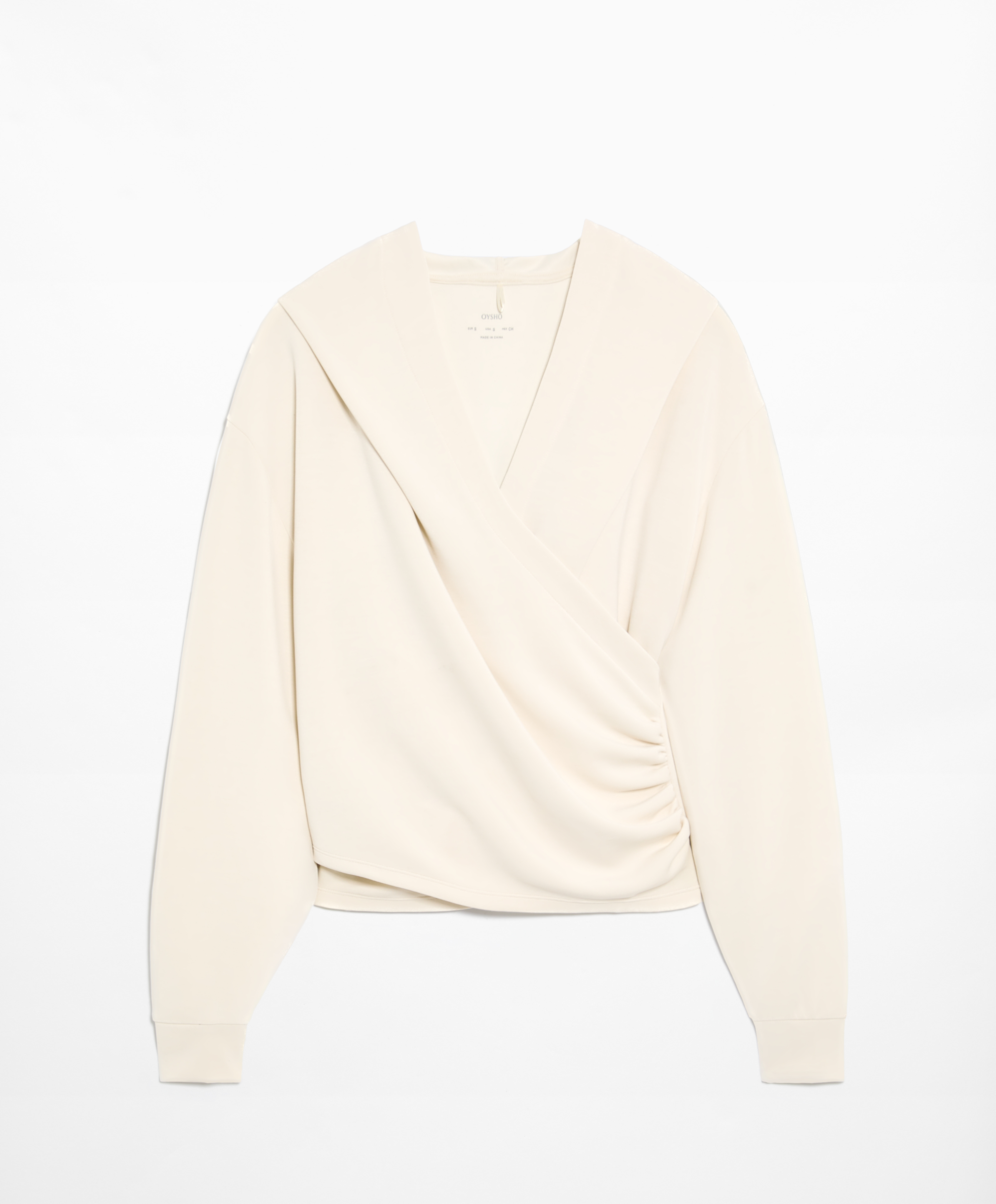 OYSHO Crop wrap sweatshirt with modal