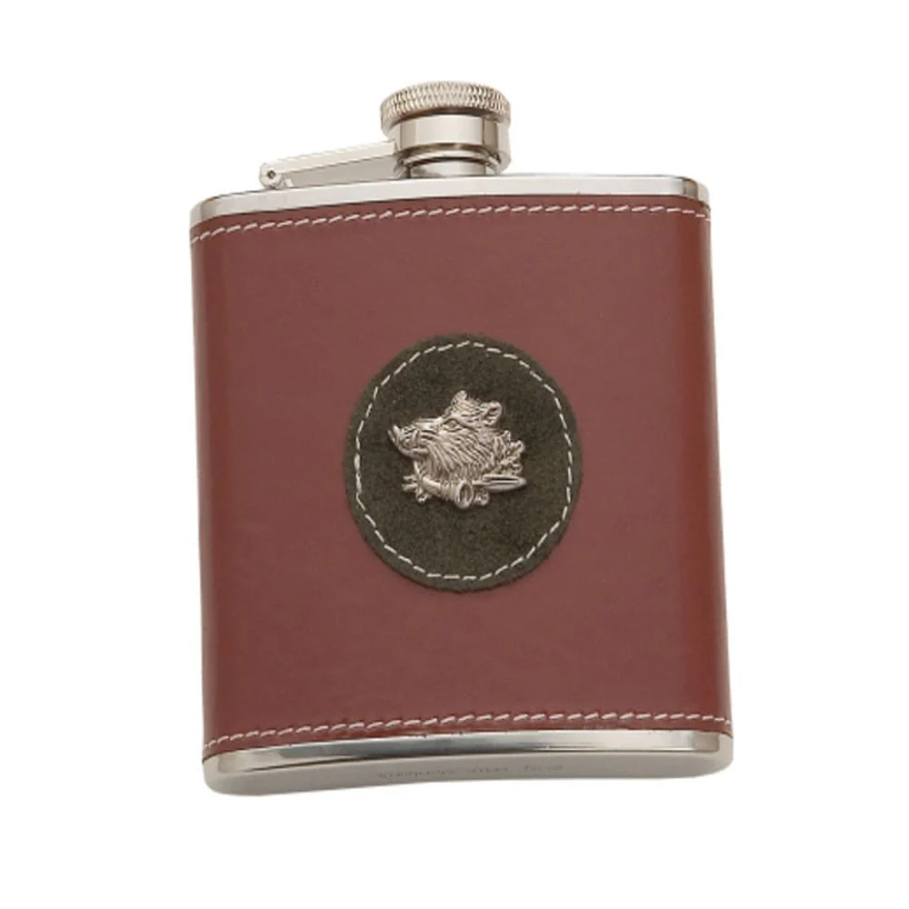 JKR Liquor Flask 5 OZ - Leather Lined