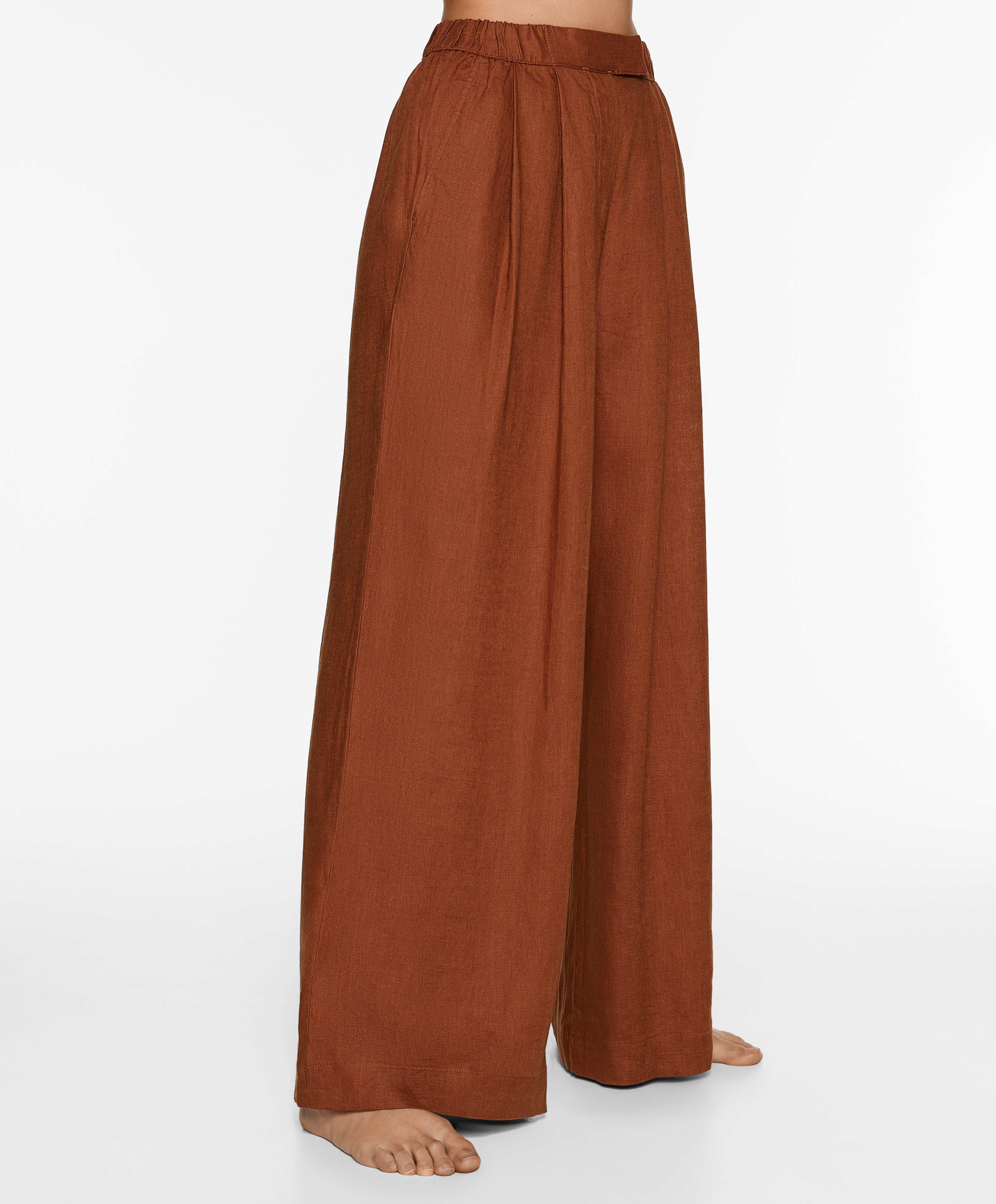 OYSHO Tailored-fit 100% linen trousers