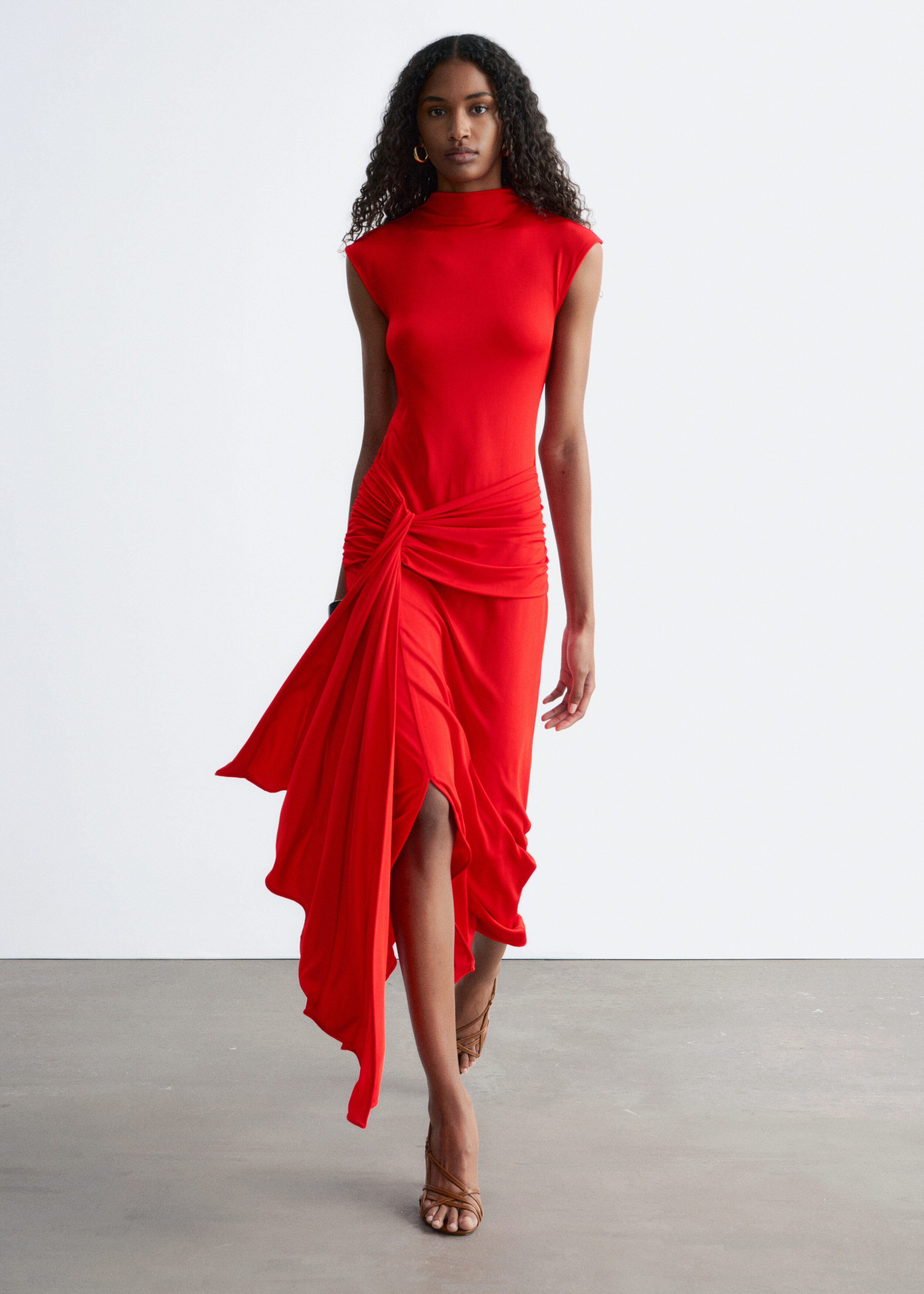 & Other Stories WRAP-FRONT MIDI DRESS