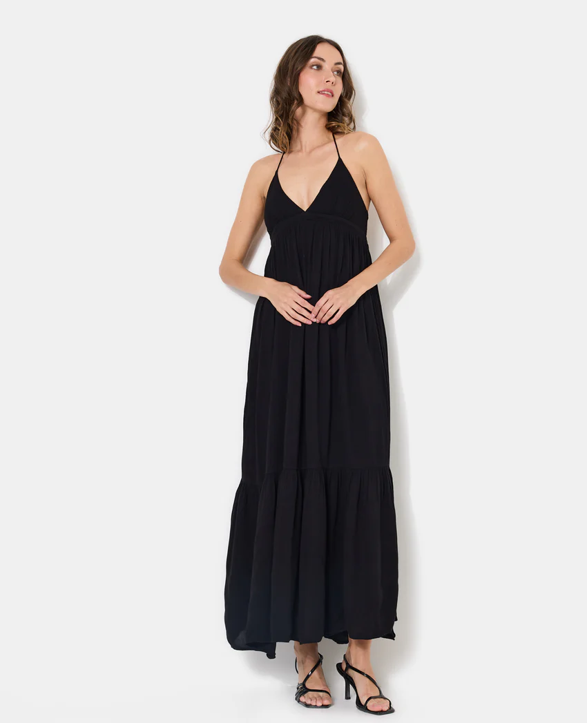 Pimkie Robe longue évasée avec volant et bretelles fines