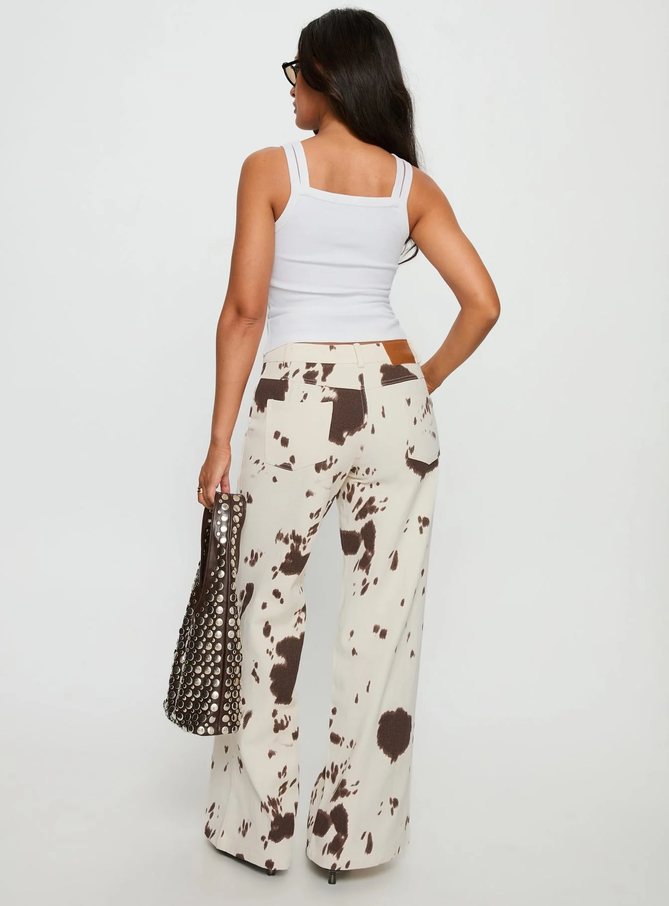 Big Dreamer Low Rise Straight Leg Jeans Cow Print