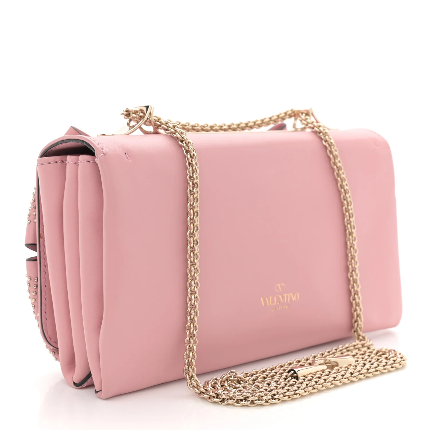 Nappa Bow Studded Shoulder Bag Pop Gardenia - Top Club