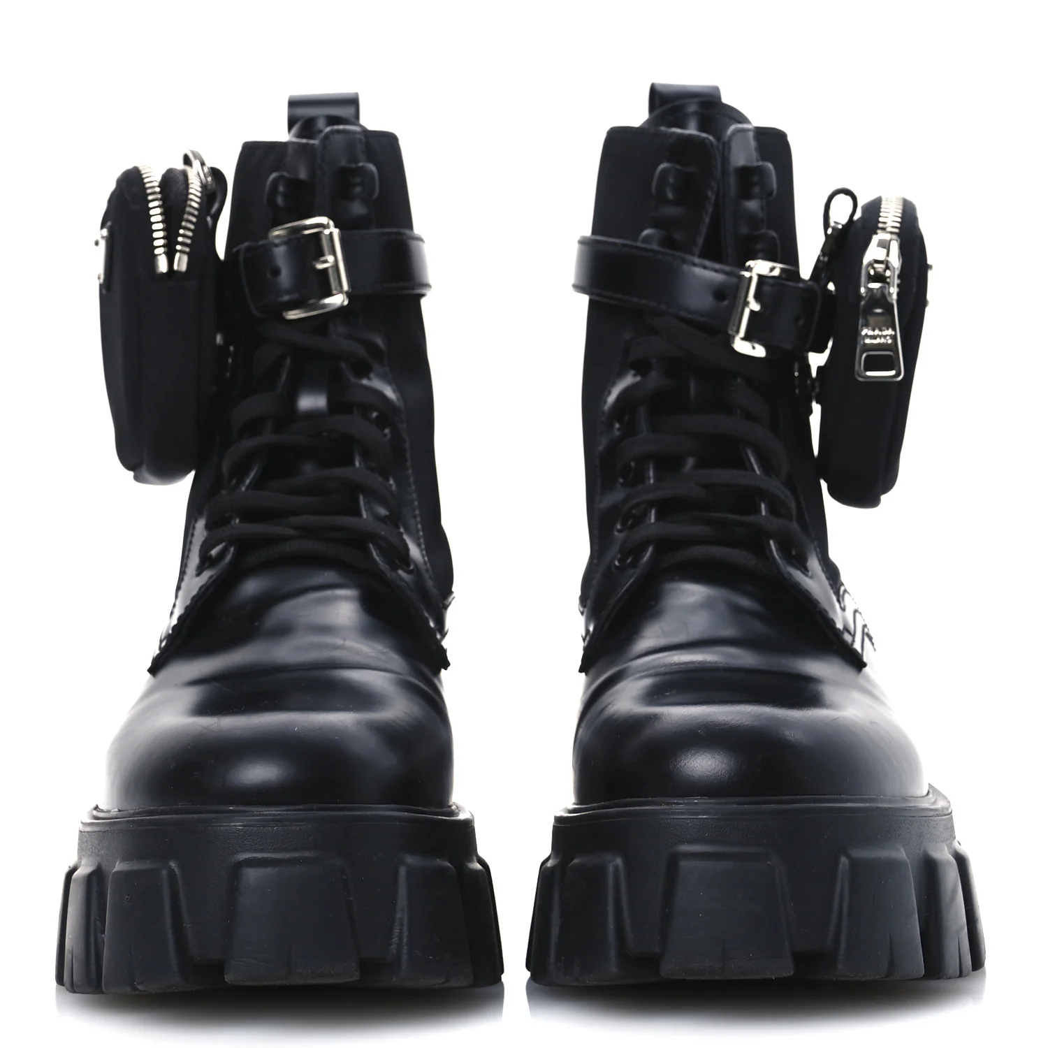 Spazzolato Rois Re-Nylon Metal Triangle Logo Monolith Pouch Pocket 55mm Boots 41 Black - Top Club