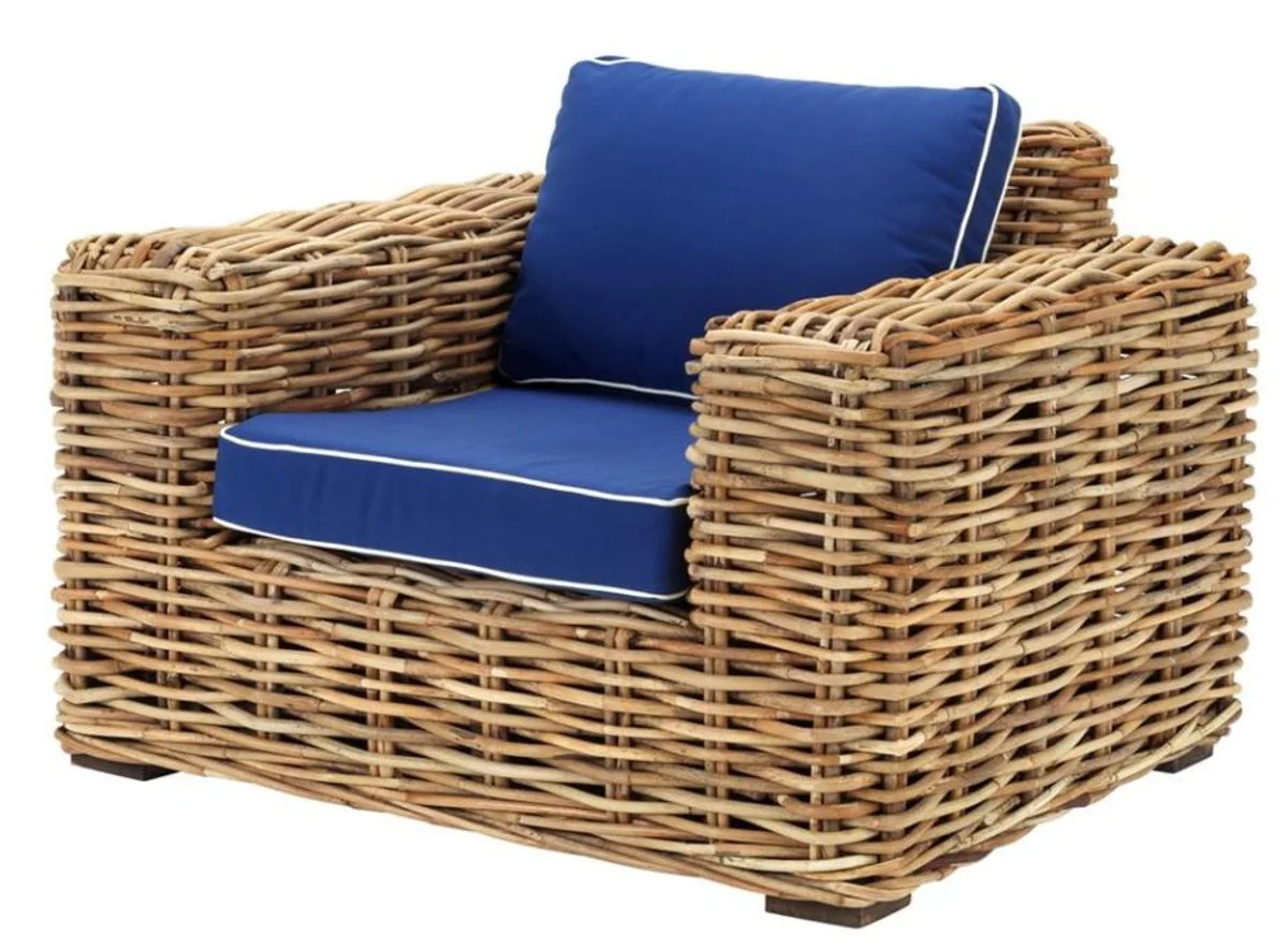 Designer rattan armchair 100 x 88 x H. 69 cm - luxury living room furniture