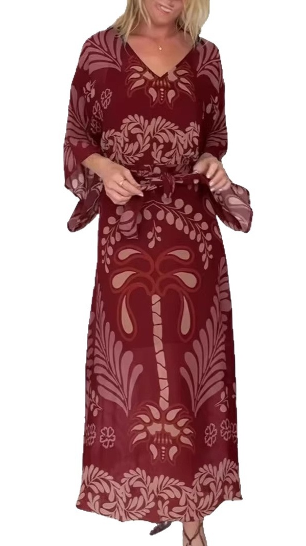 Women's Lace-up Bohemian-Style Chiffon Dress - Nordfashionstorm - Women's Clothing, Fashion for You - Nordfashionstorm.com