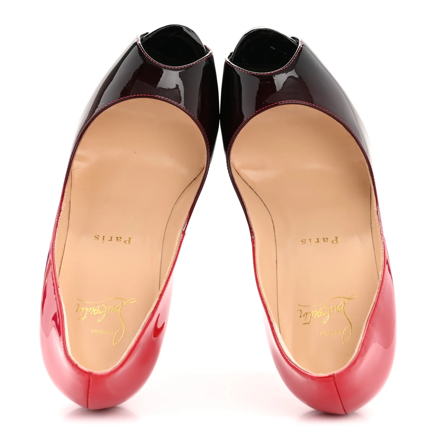Patent Degrade New Very Prive 120 Pumps 37 Black Red - Top Club