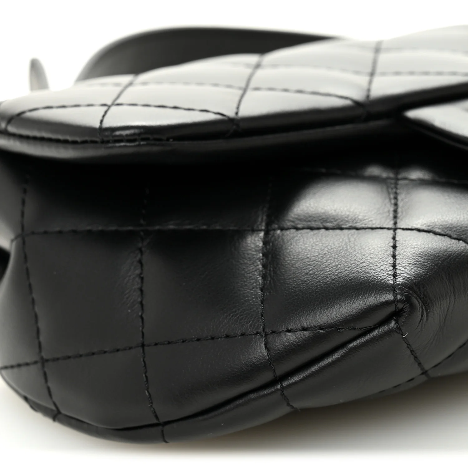 Calfskin Quilted CC Uniform Flap Belt Bag Black - Top Club
