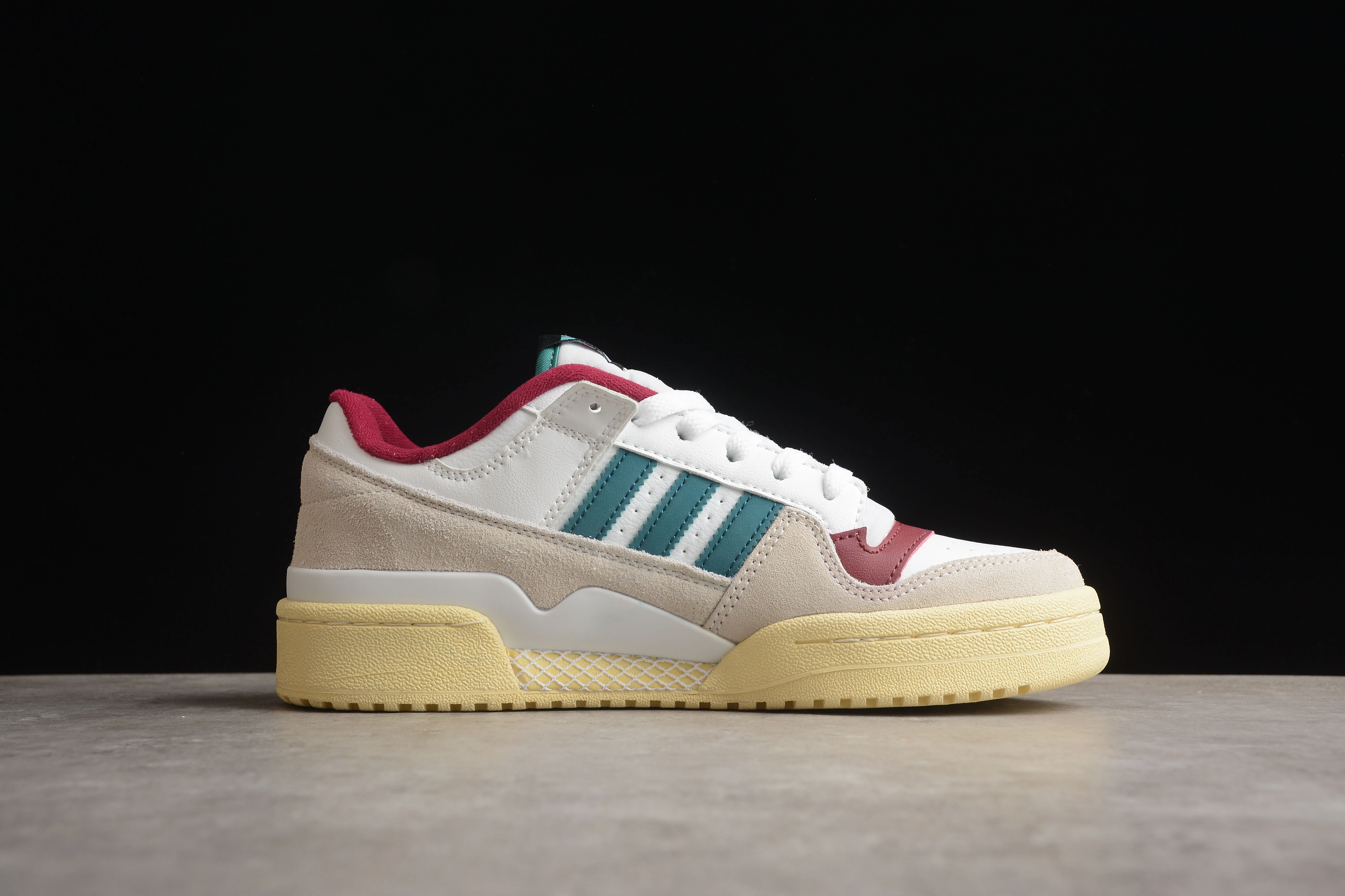 adidas Forum Low in White/Teal/Burgundy - Sneaker Replica Workshop