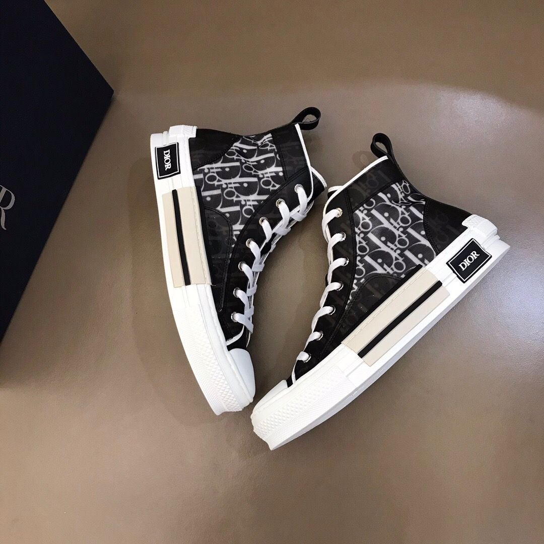 Dior B23 KAWS Black and White Canvas Shoes - Sneaker Replica Workshop