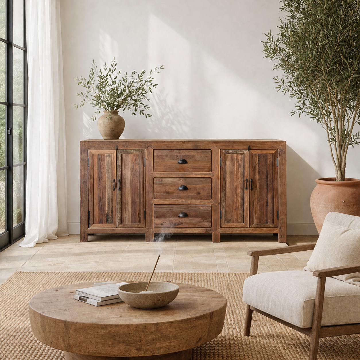 Avika – Rustiek dressoir donker hout