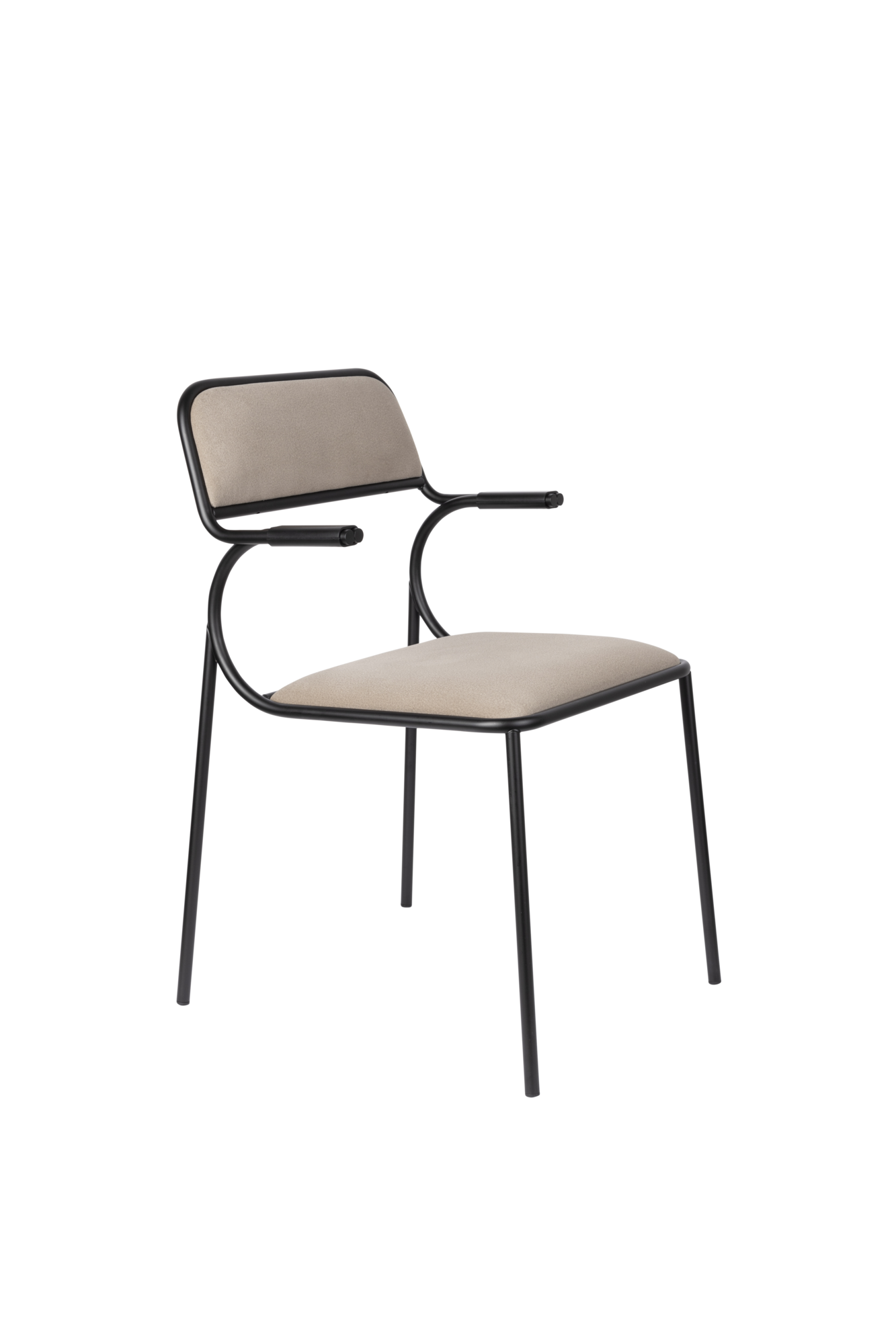 Eetkamerstoel Alba zwart/beige