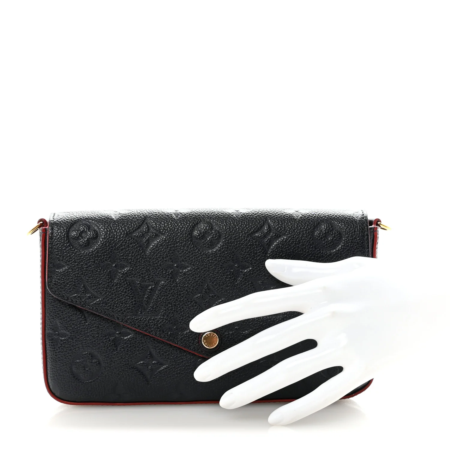 Empreinte Pochette Felicie Chain Wallet Marine Rouge