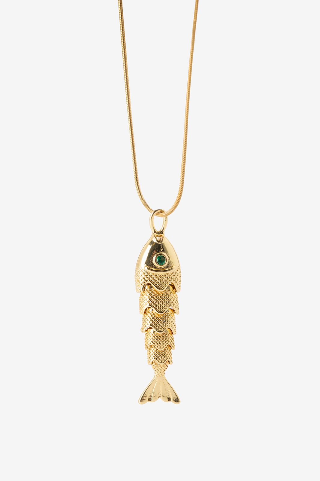 Goudkleurige ketting met vis bedel
