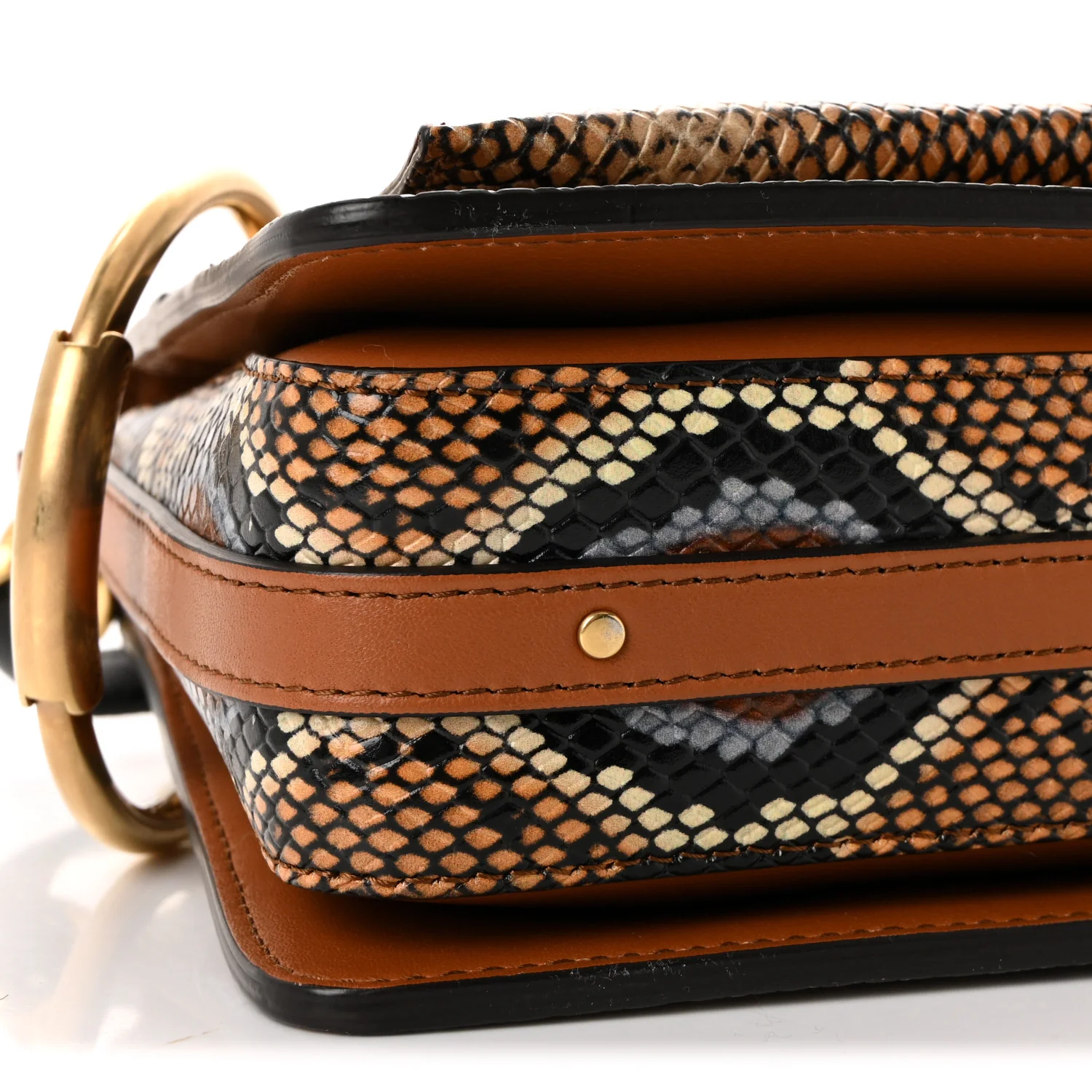 Calfskin Snakeskin Embossed Small Roy Bag Multicolor - Top Club